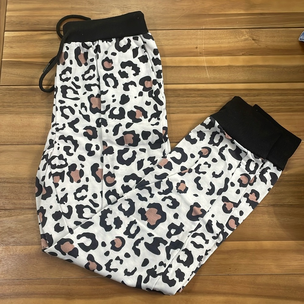 Leopard print sweatpants